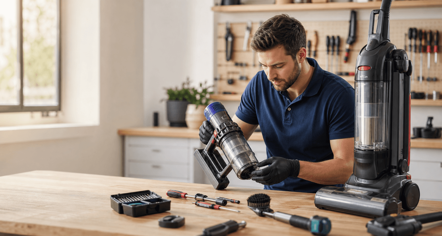 Vacuum cleaner repair workbench